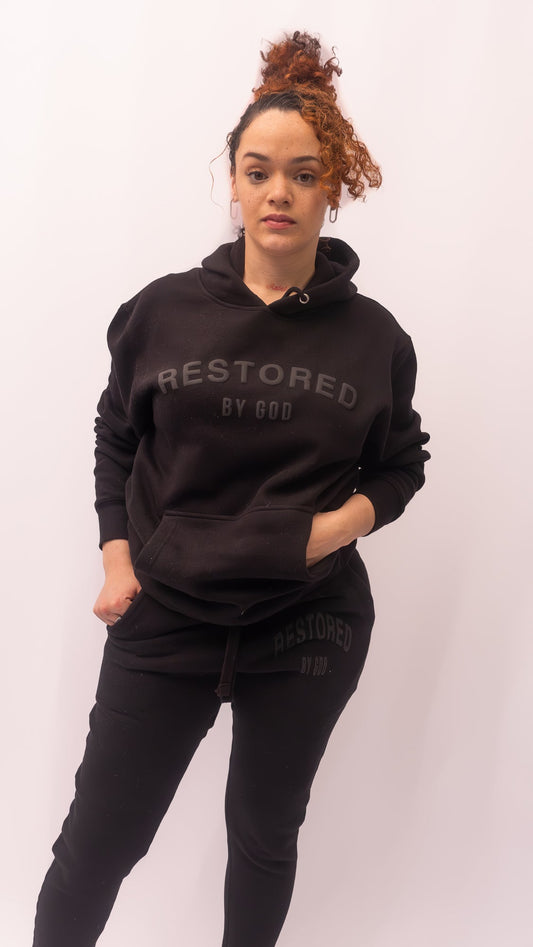 Unisex black premium urban oversized hoodie