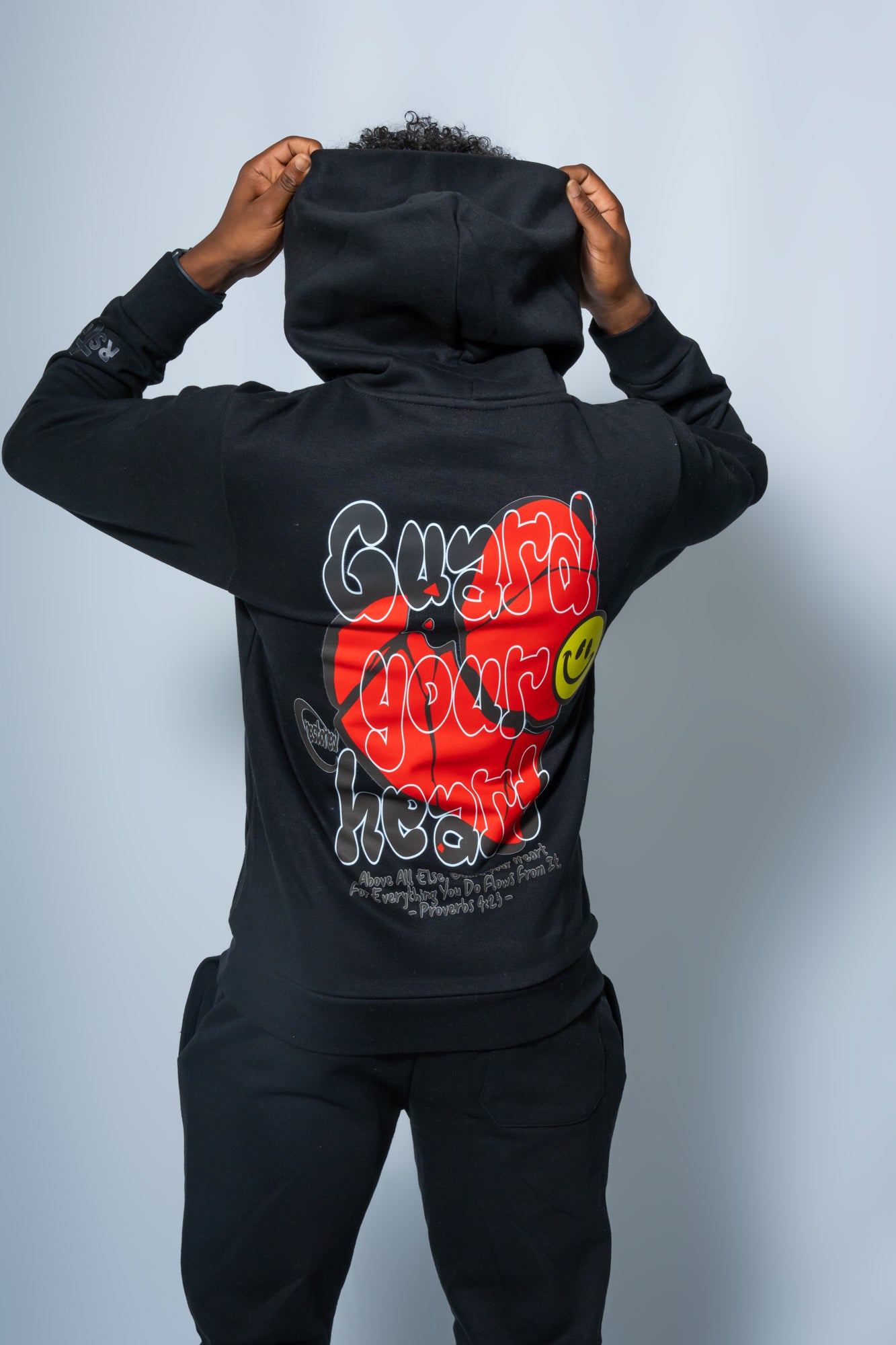 Black oversized ultra heavy christian apparel hoodie unisex size graphic hoodie