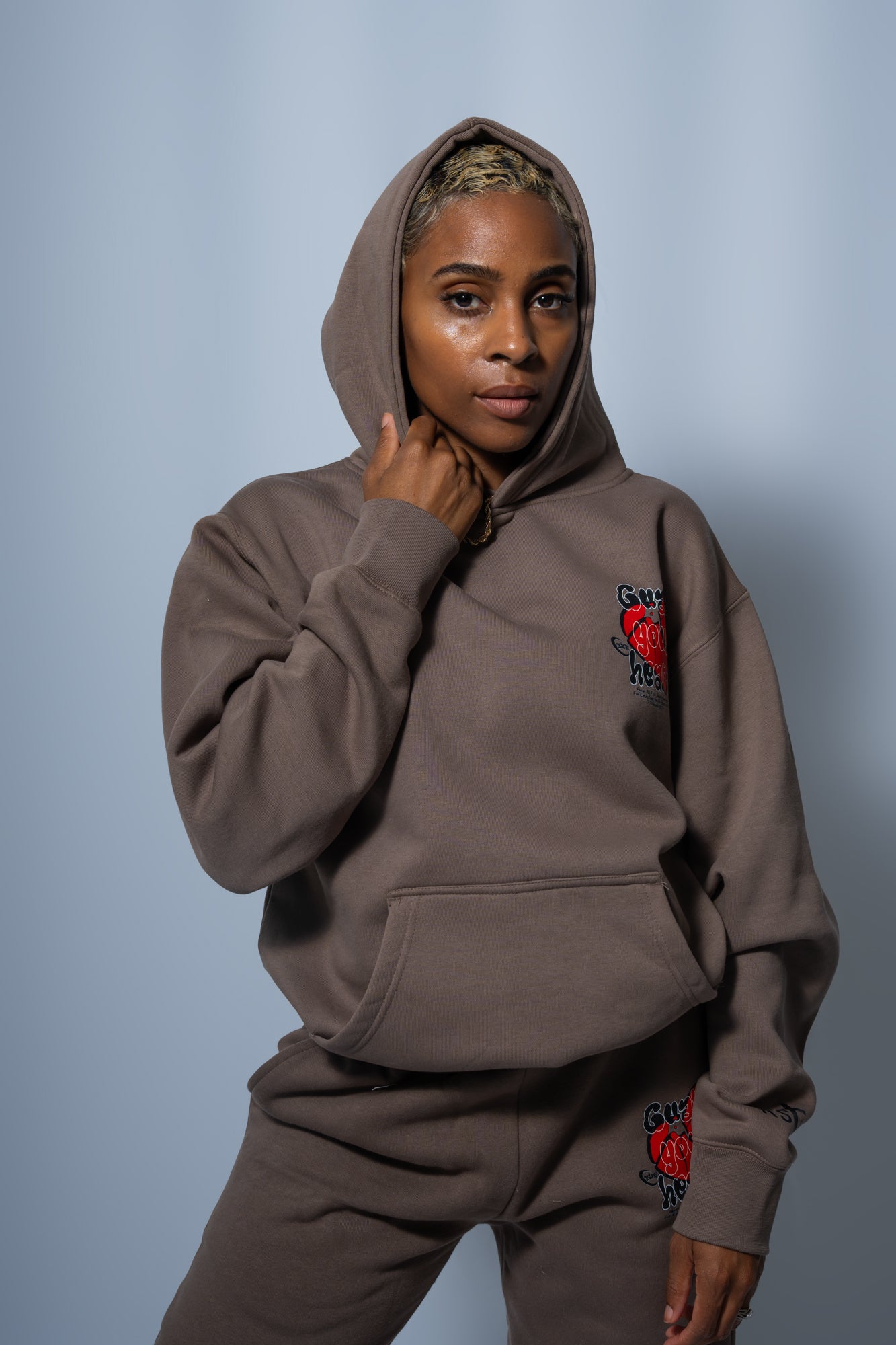 brown and red oversized ultra heavy christian apparel hoodie unisex size graphic hoodie